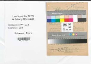Entnazifizierung Franz Schiewer , geb. 13.09.1900 (Polizist)