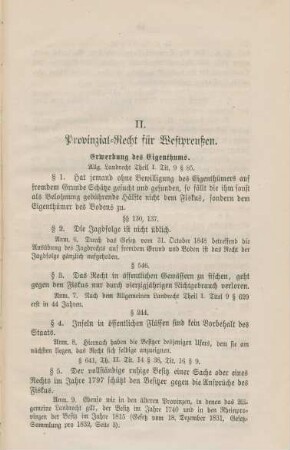 II. Provinzial-Recht für Westpreußen.