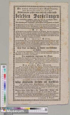 Abänderung der großen neuen malerisch-perspectivisch- belebten Darstellungen von merkwürdigen Ansichten