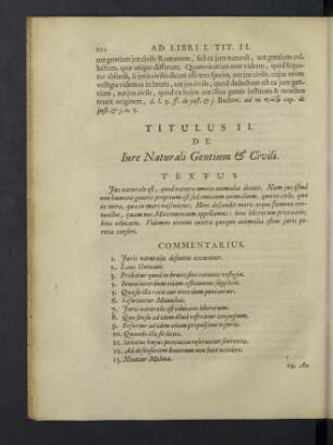 Titulus II. De iure naturali gentium & civili.