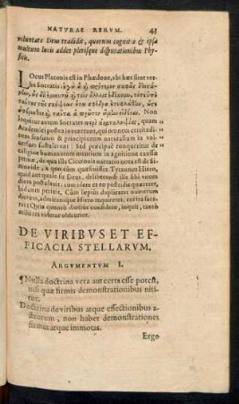 De Viribus Et Efficacia Stellarum.