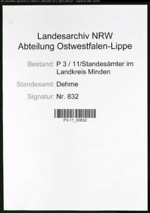 Sterberegister Standesamt Dehme