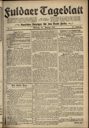 Ausgabe vom Montag, den 17. Januar 1921.