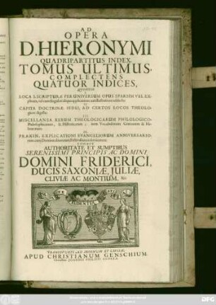 [12] = Tomus ultimus: Complectens Quatuor Indices