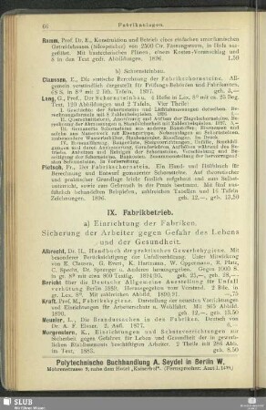 IX. Fabrikbetrieb