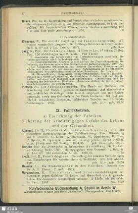 IX. Fabrikbetrieb