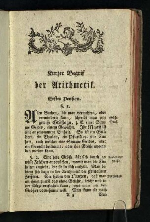 Kurzer Begrif der Arithmetik
