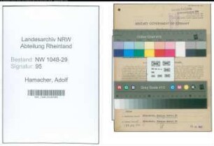 Entnazifizierung Adolf Hamacher , geb. 26.10.1899 (Beamter)