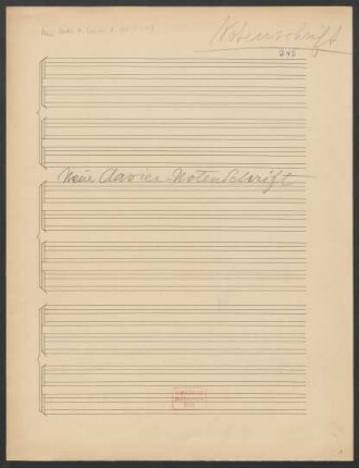 Versuche mit neuen Clavier-Noten-Schriften; KinBu Anhang I, p. 468