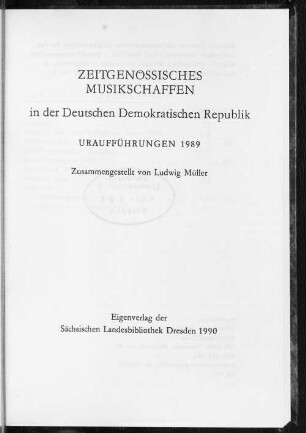 14.1989: Uraufführungen 1989