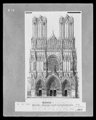 Aufriß der Westfassade der Kathedrale Notre Dame zu Reims,