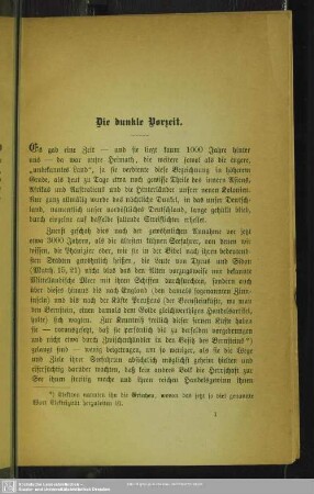 Die dunkle Vorzeit