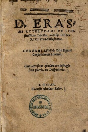 D. Erasmi Roterodami de constructione libellus
