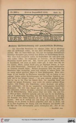 Moderne Weltanschauung und geschichtliche Dichtung
