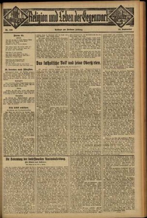 Dritte Ausgabe vom Sonntag, den 24. September 1933.