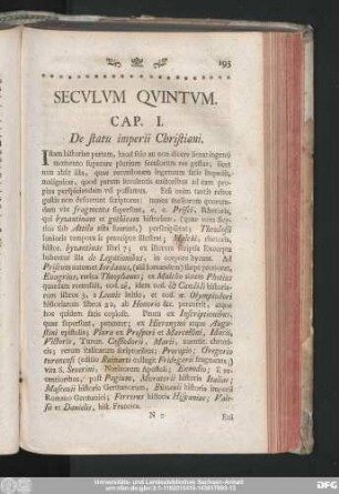 Seculum Quintum.