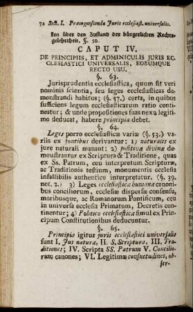 Caput IV. De principiis, Et Adimiculis Juris Ecclesiastici Universalis, ...