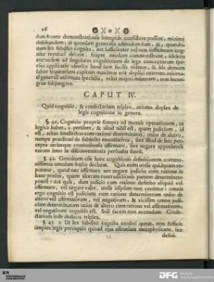 Caput IV. Quid cognitio, & consectarium triplex, axioma duplex de legis cognitione in genere.