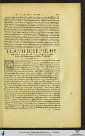 Flavii Iosephi De Bello Iudaico libri