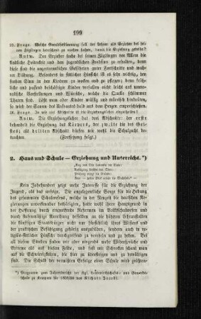 Haus und Schule - Erziehung und Unterricht