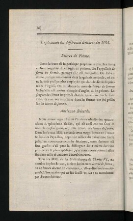 lxii-lxiv, Explications des différentes écritures des MSS