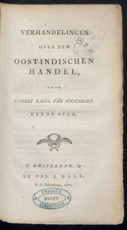 Stuk 3: Verhandelingen over den Oost-Indische handel