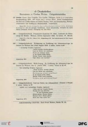 d) Druckschriften (Nr. 397-405)