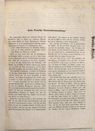 Hohe deutsche Nationalversammlung!