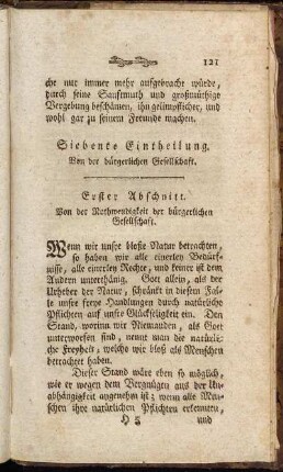 Siebente Eintheilung. Von der bürgerlichen Gesellschaft.