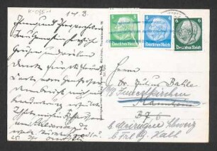 [Ansichtskarte von Otto Selz an Julius Bahle vermutlich vom 14.08.1935]
