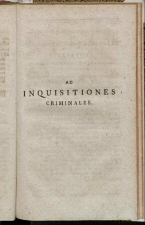 Ad Inquisitiones criminales.