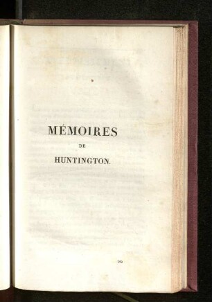 Mémoires de Huntington.