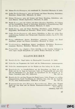 Glasscheiben (Nr. 821-854)