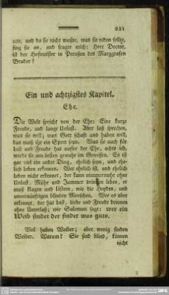 Ein und achtzigstes Kapitel. Ehe