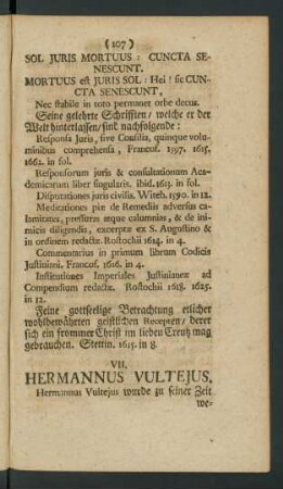 VII. Hermannus Vultejus