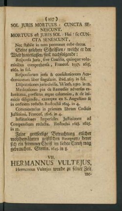 VII. Hermannus Vultejus