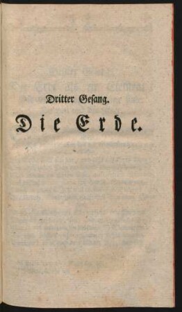 Dritter Gesang. Die Erde