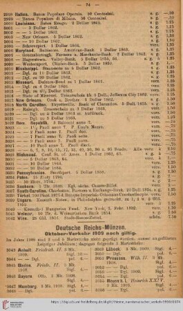 Deutsche Reichs-Münzen (Nr. 3043 - 3078)