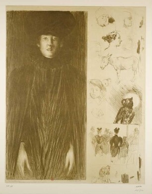 Frau mit Hut und Mantel