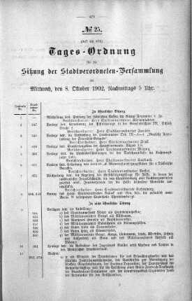 Tages-Ordnung, 08. Oktober 1902