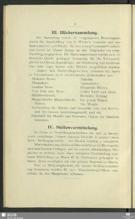 III. Büchersammlung