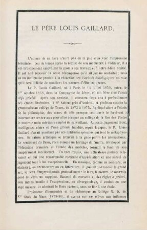Le Père Louis Gaillard