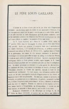 Le Père Louis Gaillard