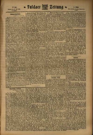Zweite Ausgabe vom Samstag, den 22. Juli 1911.