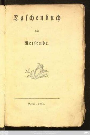 Taschenbuch für Reisende