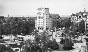 Hochhaus : Dresden-Neustadt, Blick über den Albertplatz zum Hochhaus