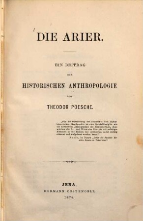 Die Arier : ein Beitrag zur historischen Anthropologie