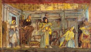 Wandbildentwurf für das Théâtre des Champs Élysées nach Molières Komödie »Der eingebildete Kranke«