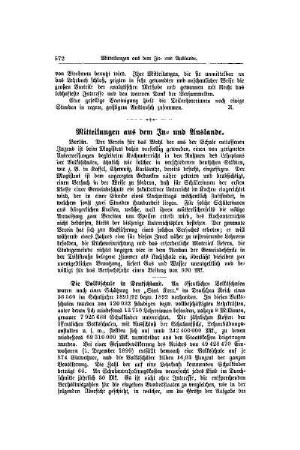 Mitteilungen aus dem In- und Auslande
