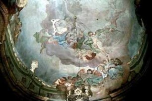 Engelsgloriole und Szenen der Bibel und Heiligenlegenden